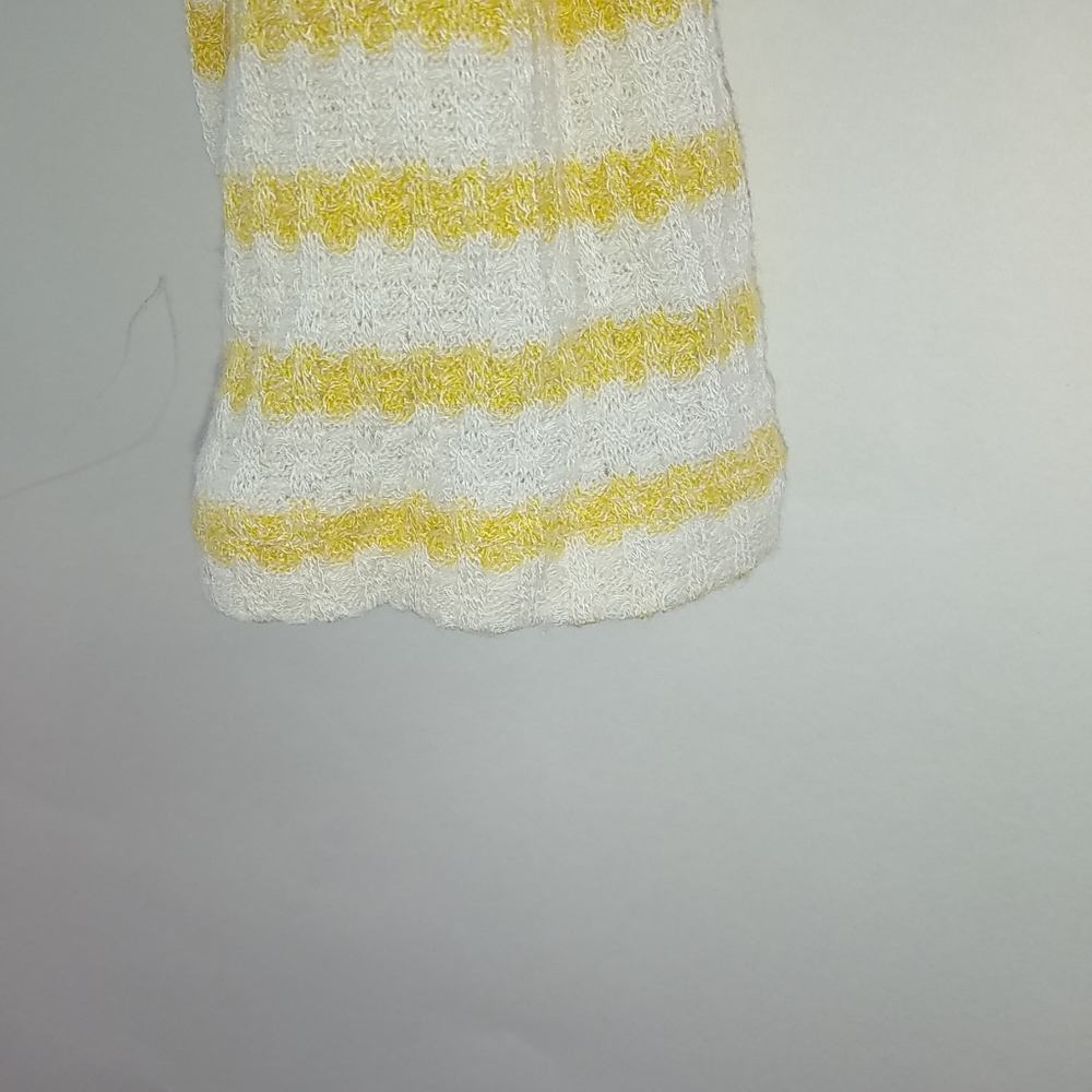 Forever 21 L Butter Yellow White Striped Hoodie Top - Picture 5 of 6